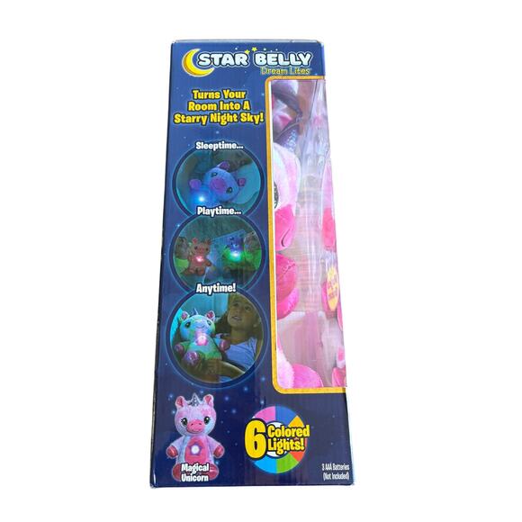 NIB Ontel Star Belly Dream Lites Stuffed Unicorn Night Light Magical Pink/Purple - Picture 6 of 9